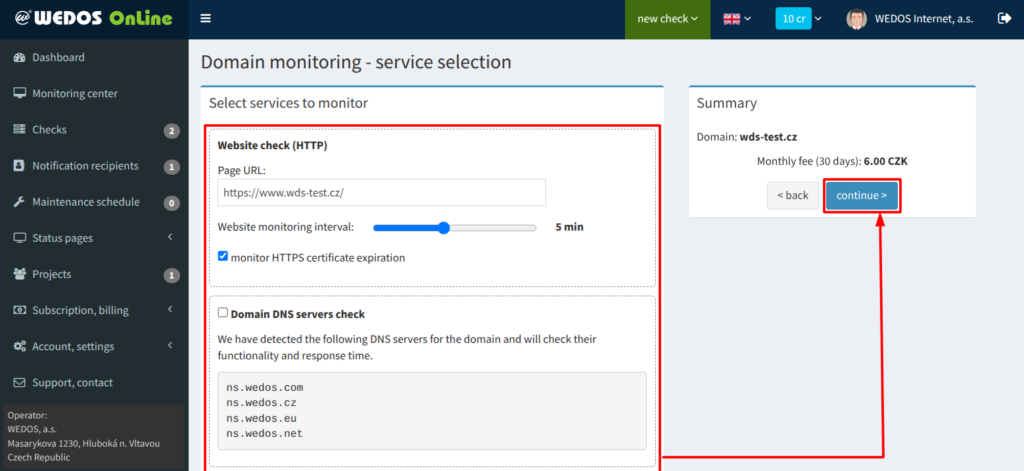 Příklady návrhů na kontrolu domén